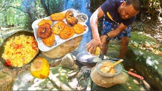 Making Breakfast In Nature Relaxation Sound Of The River Water Coconut Outside Cooking in Nature