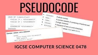 IGCSE Computer Science 0478 | Ultimate Pseudocode guide