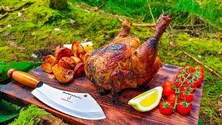Whole Chicken Prepared in the Forest Relaxing Cooking