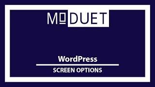 WordPress Screen Options