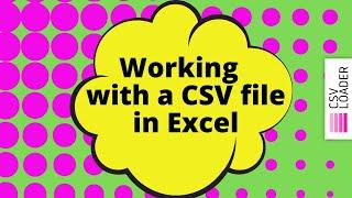 Working with a CSV file in Excel