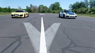 Porsche 992 Carrera GTS vs Audi R8 V10 - Drag Race