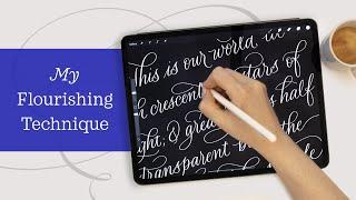 How to Flourish Calligraphy in Procreate – Real-Time iPad Lettering Layout Design