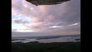 Aerial video on nice summer evening over east Finland