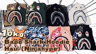 10kg Affordable Bape Camo Shark Hoodie Haul from Ninjahype.co (ABC blue camo Shark hoodie, etc)