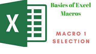 Basics of Excel Macro. Moving across cells