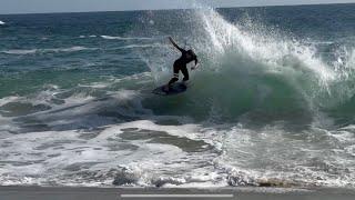 Skim boarding at my favorite beach with Frank and Jan-Vince