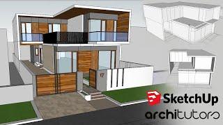 Modeling a Modern House in sketchup | architutors