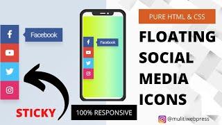 How to Create Floating Social Media Icons? | Sticky Social Share Button  Html & CSS | 