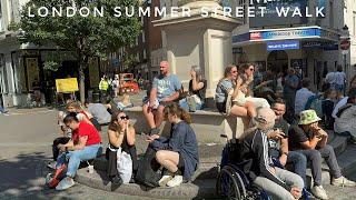 England, London City Summer Street Tour 2024 | 4K HDR Virtual Walking Tour around the City