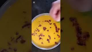 Pumpkin and Carrot Soup topped with Crispy Bacon Bits #souprecipe #asmr #shielapiet #yummy #food