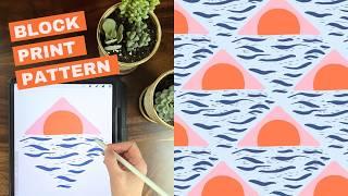 Create a Block Print Style Pattern on iPad | Easy Procreate Tutorial for Patterns & Prints #ipadart