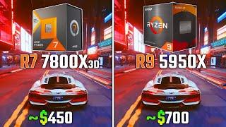 RYZEN 7 7800X3D vs RYZEN 9 5950X | Test in 6 Games