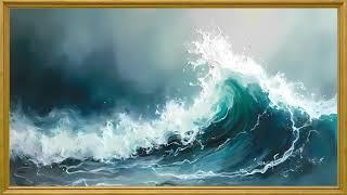 Vintage Art | Elegant Ocean Painting | Gold Framed TV Screensaver | Home Decor