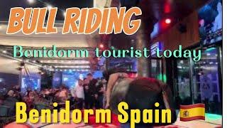New year night crazy  girls bull riding in Benidorm Spain  | Benidorm bull 