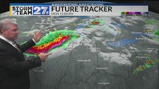 Taking a look at the risk for showers or storms Tuesday