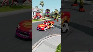 Epic Escape From Lightning Mcqueen Dj vs Marshal Monster Spider  Mcqueen Toilet Spider Car