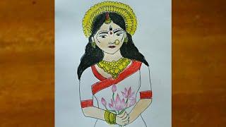 Ma durga drawing 2020। mahalaya drawing। step by step।  BD ART OP