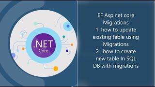 EF Asp.net core Migrations  how to update and  create new table In SQL DB with migrations