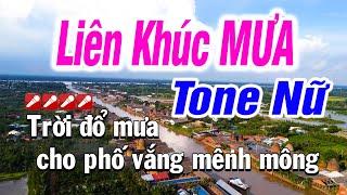 Karaoke Liên Khúc MƯA - Mưa Đêm Tỉnh Nhỏ - Tone Nữ | Ns Tuyết Nhi