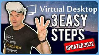 Virtual Desktop in 3 EASY Steps - Wireless PC VR on Quest 2