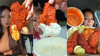 TIKTOK Mukbang Compilation Pt. 38 | Dave's Hot Chicken, Wingstop, Canes, Taco Bell, Buldak & More!