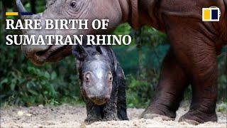 Rare birth of Sumatran rhino in Indonesia offers hope for endangered species