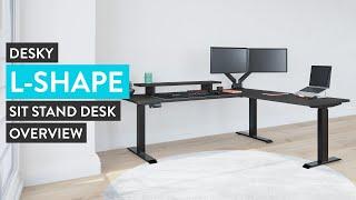 Desky L Shape Sit Stand Desk Overview