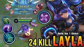 Layla Perfect SAVAGE!! Insane One Shot Damage Build!! - Build Top 1 Global Layla ~ MLBB