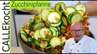 Zucchinipfanne schnell & lecker mit Hackfleisch selber machen - Rezept