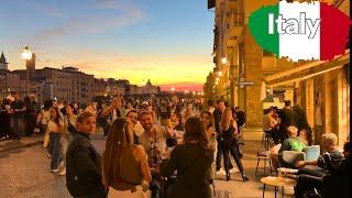 NIGHT LIFE FLORENCE ,ITALY | Evening walking tour & nightclub \ 4K 60fps 2024