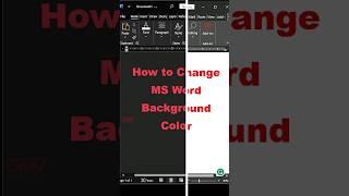 How to Change MS Word Background Color | Chagne Word Dark Mode #msword #mswordthemes #shorts