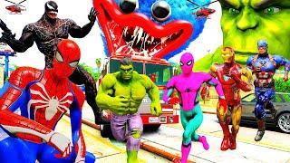 Siêu Nhân Người Nhện Chạy Xe Ô Tô Cứu Hỏa Giải Cứu Siêu Anh Hùng, Hulk VS Spiderman Epic Car Avenger