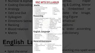 ssc mts syllabus 2023