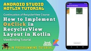 RecyclerView Item click in Kotlin 2023 - Android Tutorial Part 4