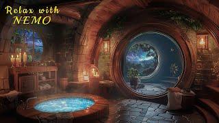 Cozy Hobbit SPA on a Summer Night : Soft Wind, Crickets at Night and Pool Water Sounds for Sleeping