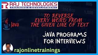 Java Interview Programs - 18 | Java Interview Questions | rajonlinetrainings