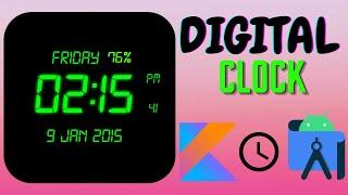 DIGITAL CLOCK - Android Studio | Android Development Tutorial | Java | Kotlin | Techno Sp