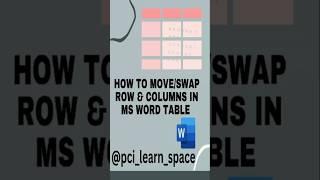 How to Move/Swap Row or Column in MS Word Table? #mswordtutorial #msword #msword_computer