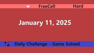 Microsoft Solitaire Collection | FreeCell Hard | January 11, 2025 | Daily Challenges