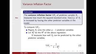 Collinearity & the Variance Inflation Factor
