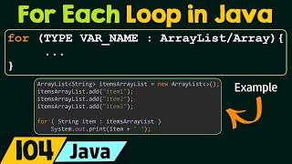 For Each Loop in Java