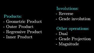 An Overview of the Operations in Geometric Algebra