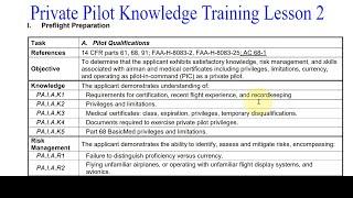 Private Pilot Ground Knowledge Training Lesson 2