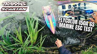 6S Powered RC speed boat | Enjoy the ride! #Traxxas #Spartan #FlycolorESC