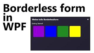 Entwurf eines Borderless Frame-Windows in WPF