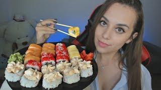 ASMR Eating Rolls and Sushi  Russian Sushi | ROLLS EATING SOUNDS  | Muckbang