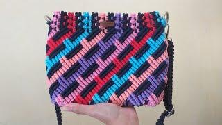 Tutorial Tas Tali Kur Warna - Warni / Tutorial Tas Tali Kur Untuk Pemula / Tas Tali Kur Terbaru