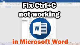 How to Fix Ctrl+C not working in Microsoft Word (MS Word) - MS Office