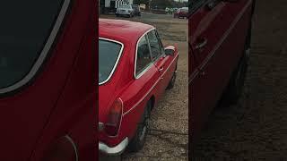 The MG MGB GT V8 in stunning red . #classiccars  #redbeauty  #carlovers  #mgbgt  #vintagevibes